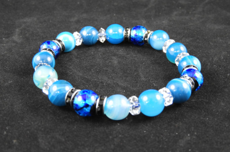 ホタルガラス-ブレスレット（ブルー）