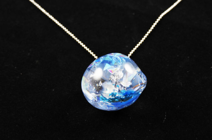 ホタルガラス-ネックレス（ブルー）